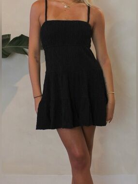 NWT Boutique Le Lis Black Tiered Mini Dress Size Small
